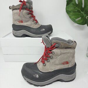 The North Face Kids 3 Youth Grey Chilkat Lace II Boots Winter Snow Waterproof
